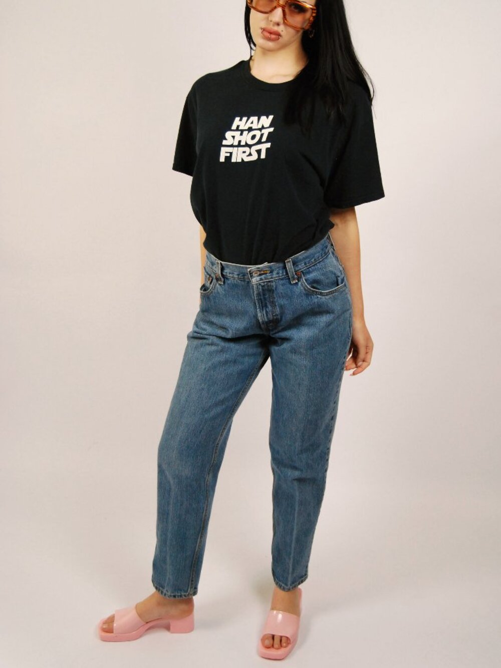 Y2K Levis High Waisted Jeans (10) 550 blue denim vintage womens taperd leg relax